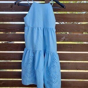 BNWT ZARA lovely sky blue tiered spaghetti strap cutout hemline pullover (9-10)